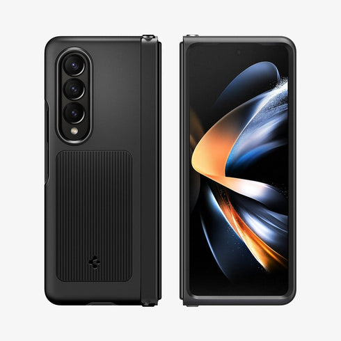 ACS05106 - Galaxy Z Fold 4 Case Neo Hybrid S in black showing the back and front